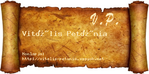 Vitális Petúnia névjegykártya